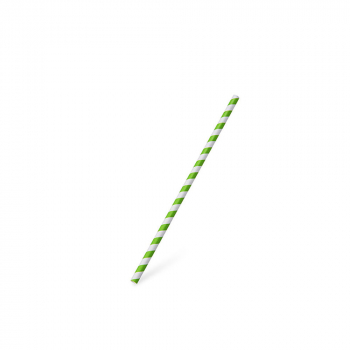 Papiertrinkhalm Spirale grün `JUMBO` Ø8mm x 25cm (100 Stk.)